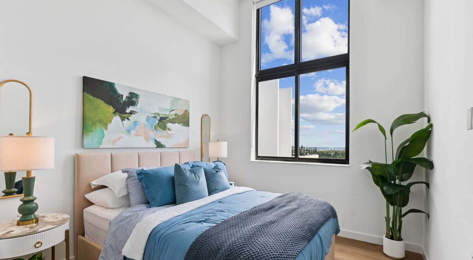 cozy bedroom with window on wall