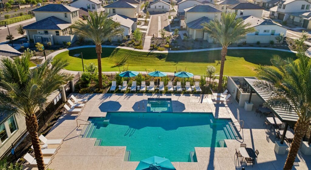 ariel; view of the exterior pool
