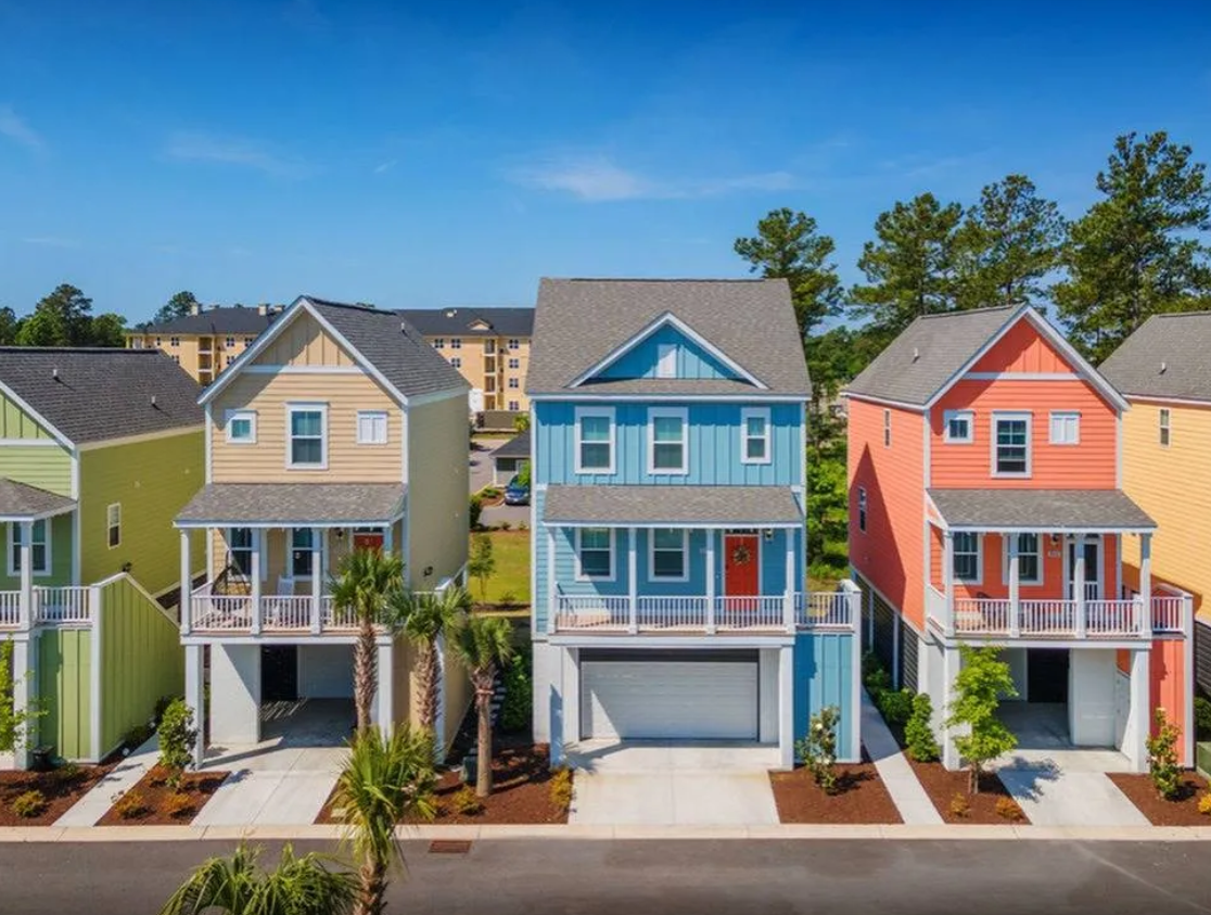 Exterior image of townhomes