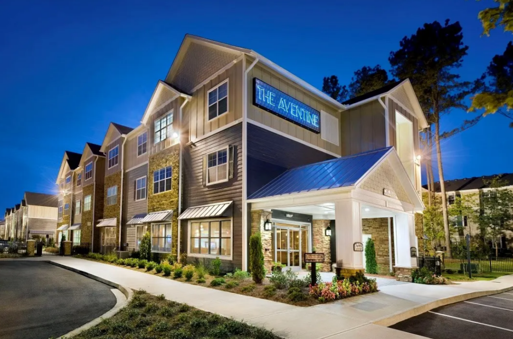 large exterior image of the apartment community